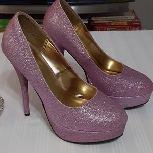 Glitter pink heels stilettos Charlotte Russe 8